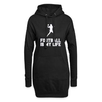 Silhouette du football, c’est ma vie - Sweat-shirt à capuche long Femme - noir - Devant