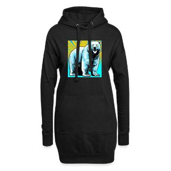ours blanc - Sweat-shirt à capuche long Femme - noir - Devant