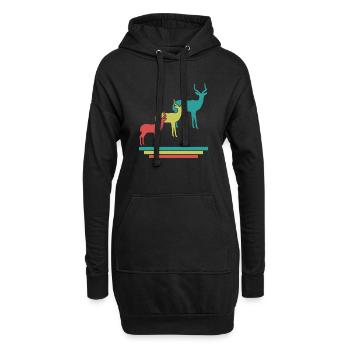 Antelope Silhouettes Safari - Hoodie Dress - black - Front
