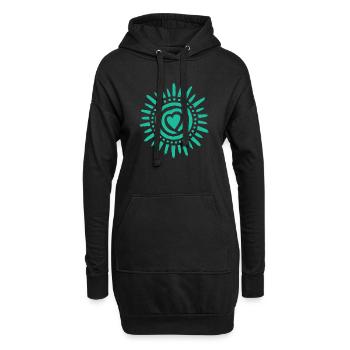 Sun Heart Circle - Hoodie Dress - black - Front