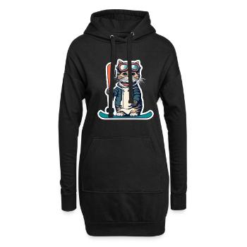 Snowboard - Hoodie-Kleid - Schwarz - Vorne