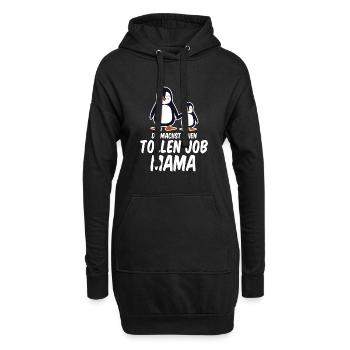 niedliche Pinguine Du machst einen tollen Job Mama - Hoodie-Kleid - Schwarz - Vorne