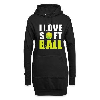 Softball Softball-Spieler - Hoodie-Kleid - Schwarz - Vorne