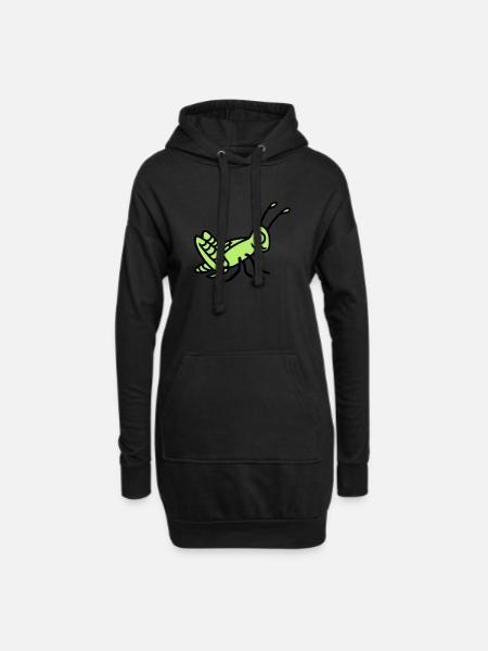 Grashüpfer - Hoodie-Kleid - Schwarz