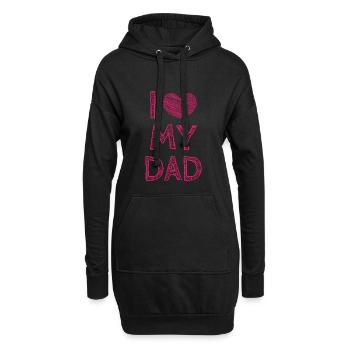 Ich liebe meinen Papa - Hoodie-Kleid - Schwarz - Vorne