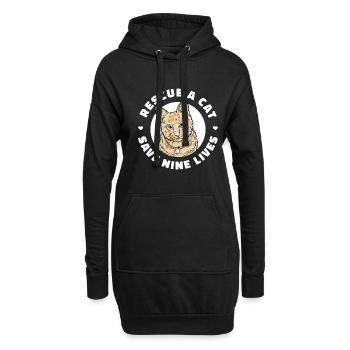 Rescue A Cat Save Nine Lives Cat Owner Animals Kit - Hoodie-Kleid - Schwarz - Vorne