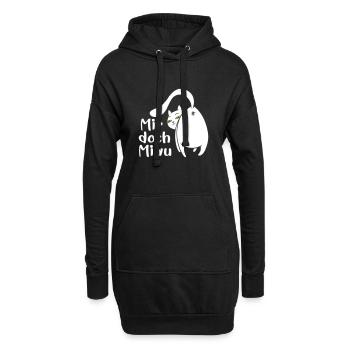 Katze lustig Miau egal lustige Sprüche Haustier - Hoodie-Kleid - Schwarz - Vorne