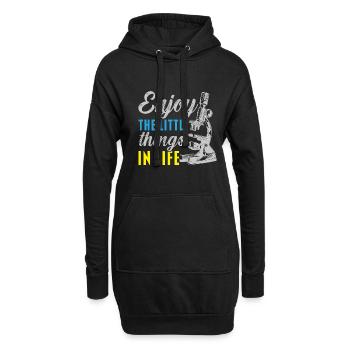 Profitez des petites choses dans la vie biologiste - Sweat-shirt à capuche long Femme - noir - Devant