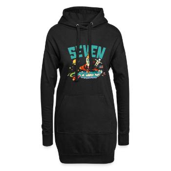 Célébration du 7e anniversaire Outerspace Happy Bday - Sweat-shirt à capuche long Femme - noir - Devant