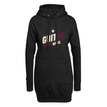 Chemise de guitare - Sweat-shirt à capuche long Femme - noir - Devant