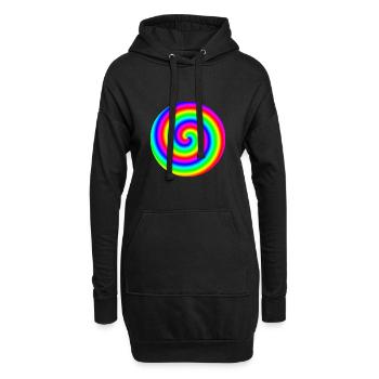 3D Regenbogen Geschenkidee Röhre bunt Hypnose LGBT - Hoodie-Kleid - Schwarz - Vorne