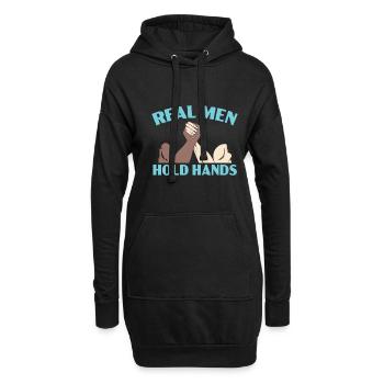 Vrais hommes se tenant la main bras de fer bras de fer - Sweat-shirt à capuche long Femme - noir - Devant