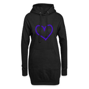 Coeur violet violet idée cadeau - Sweat-shirt à capuche long Femme - noir - Devant