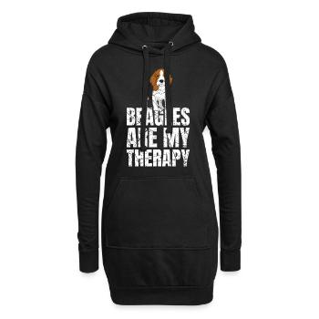 Les beagles sont mes chiens de thérapie - Sweat-shirt à capuche long Femme - noir - Devant