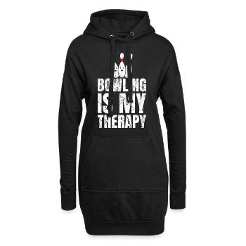 Bowling Is My Therapy - Hoodie-Kleid - Schwarz - Vorne