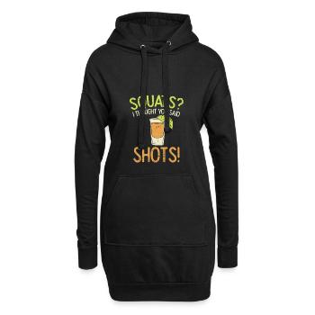 Squats? I thought, I say schnapps! - Hoodie Dress - black - Front