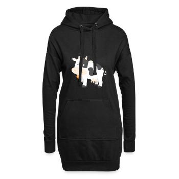 Kuh Kühe Bauer Landwirt Geschenk Cartoon Comic - Hoodie-Kleid - Schwarz - Vorne
