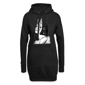 Schädel Skull Horror Skelett Halloween Geisha - Hoodie-Kleid - Schwarz - Vorne