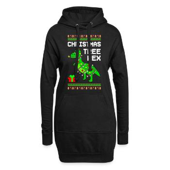 Tree Rex Ugly Christmas - Sweat-shirt à capuche long Femme - noir - Devant