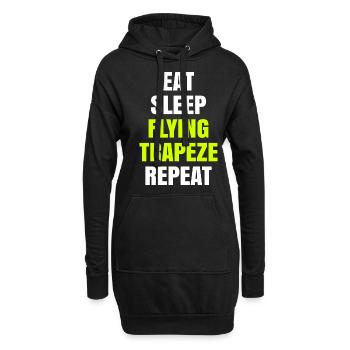 Eat Sleep Flying Trapeze Repeat Akrobat Gymnastik - Hoodie-Kleid - Schwarz - Vorne