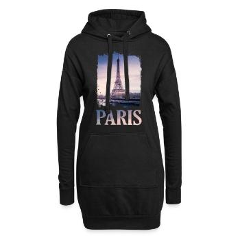 Paris France France Tour Eiffel Tour Eiffel - Sweat-shirt à capuche long Femme - noir - Devant