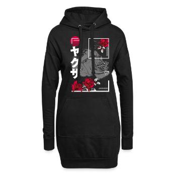 Japanischer Totenkopf Art Style - Hoodie-Kleid - Schwarz - Vorne