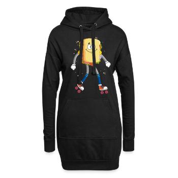 Rollerskaten Rollerskater Skaten Sandwich Pain - Sweat-shirt à capuche long Femme - noir - Devant