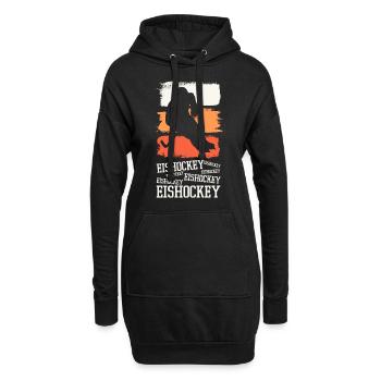 Eishockey Eishockeyspieler Spieler Vintage Retro - Hoodie-Kleid - Schwarz - Vorne