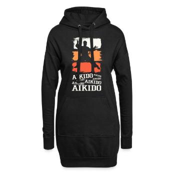 Aïkido Arts Martiaux Arts Martiaux Combattant Vintage Rétro - Sweat-shirt à capuche long Femme - noir - Devant
