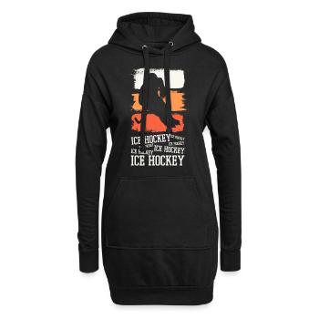Eishockey Eishockeyspieler Spieler Vintage Retro - Hoodie-Kleid - Schwarz - Vorne
