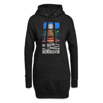 Bremerhaven Allemagne City Skyline Vintage - Sweat-shirt à capuche long Femme - noir - Devant