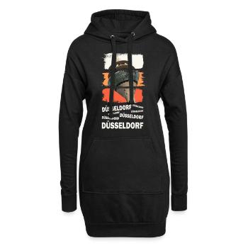 Düsseldorf Deutschland Stadt Skyline Vintage Retro - Hoodie-Kleid - Schwarz - Vorne