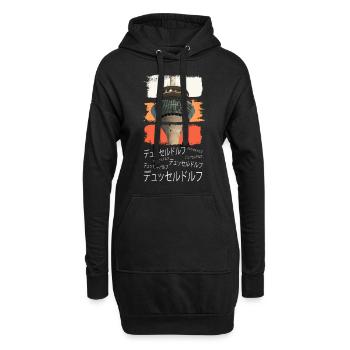 Düsseldorf Japan Stadt Skyline Vintage Retro - Hoodie-Kleid - Schwarz - Vorne