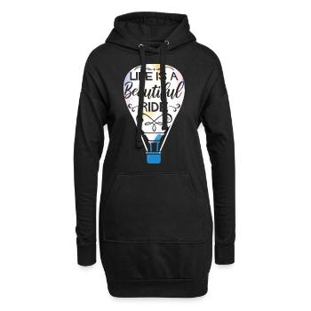 Heißluftballon fahren | Ballonfahrt Geschenkideen - Hoodie-Kleid - Schwarz - Vorne