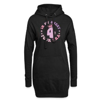 In My Sweet Four Era 4th Birthday Groovy Retro 4th - Sweat-shirt à capuche long Femme - noir - Devant
