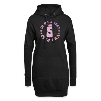 In My Sweet Five Ära 5. Geburtstag Groovy Retro 5. - Hoodie-Kleid - Schwarz - Vorne