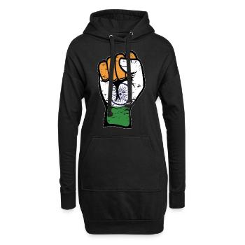 Indien Flagge Faust used - Hoodie-Kleid - Schwarz - Vorne