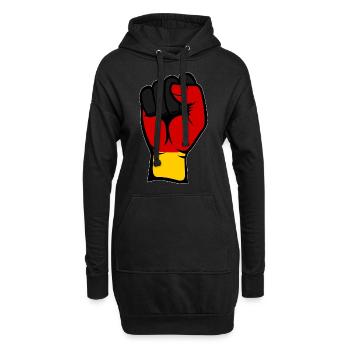 Poing du drapeau de l’Allemagne - Sweat-shirt à capuche long Femme - noir - Devant