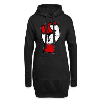 Poing du drapeau autrichien utilisé - Sweat-shirt à capuche long Femme - noir - Devant