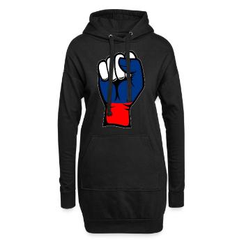 Poing du drapeau de la Russie - Sweat-shirt à capuche long Femme - noir - Devant