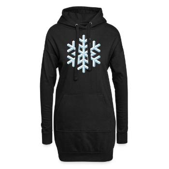 flocon de neige 3D (Neige / Flocon / Hiver) - Sweat-shirt à capuche long Femme - noir - Devant
