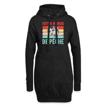 Mordu de Pêche pour bébé - Sweat-shirt à capuche long Femme - noir - Devant