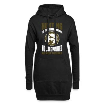 Chasse Chasse Chasseur Fusil Tir Chasse Chasse - Sweat-shirt à capuche long Femme - noir - Devant