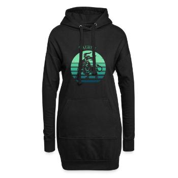 Logo rétro signe astrologique "Taureau" - Sweat-shirt à capuche long Femme - noir - Devant