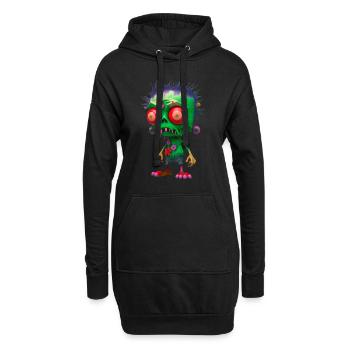 flower colorful zombie - Hoodie-Kleid - Schwarz - Vorne