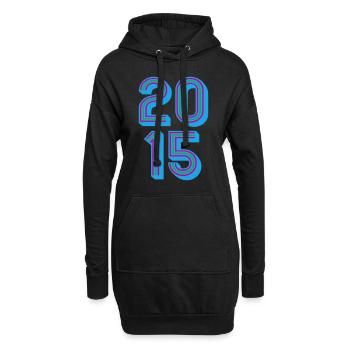 2015 Geburtsjahr | Farben änderbar - Hoodie-Kleid - Schwarz - Vorne
