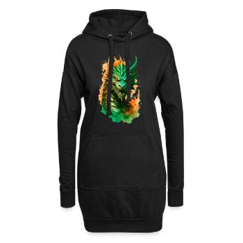 majestätischer Drache in Flammen - Hoodie-Kleid - Schwarz - Vorne