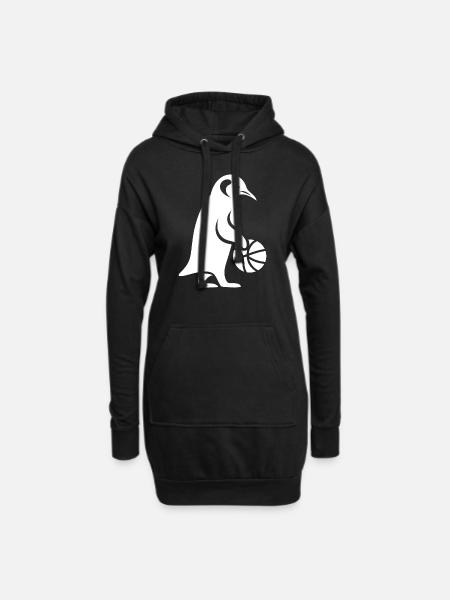 Pinguin Basketball Spieler Silhouette Minimalistis - Hoodie-Kleid - Schwarz