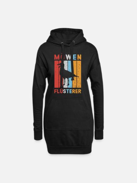 Möwen Flüsterer Möwe Nordsee Ostsee Vintage - Hoodie-Kleid - Schwarz