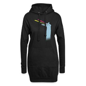 LaserLolCat - Sweat-shirt à capuche long Femme - noir - Devant